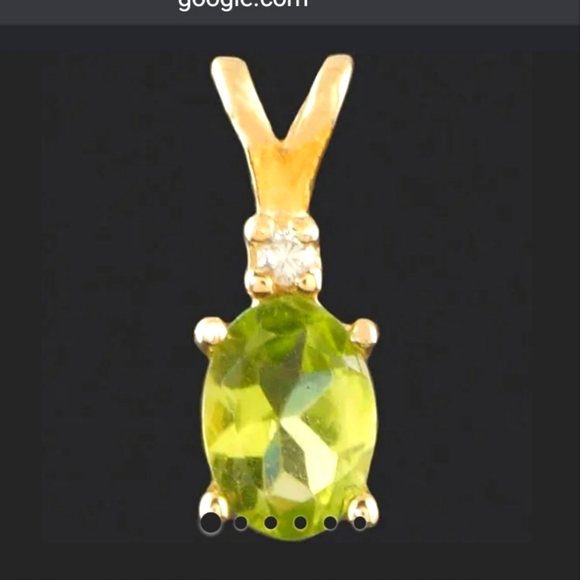 GENUINE 10K YELLOW GOLD AUTHENTIC ๐ PERIDOT AUG BIRTHSTONE & DIAMOND ๐ PENDANT - Picture 7 of 9